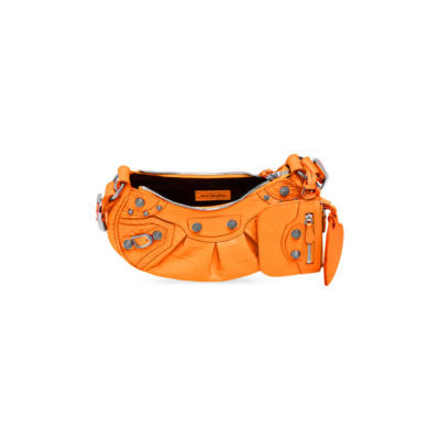 WOMEN'S LE CAGOLE XS SHOULDER BAG CROCODILE EMBOSSED IN ORANGE