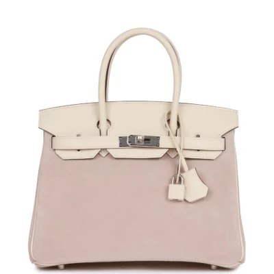爱马仕 Birkin 30 Glycine Grizzly Nata Swift 皮革 钯金五金 包