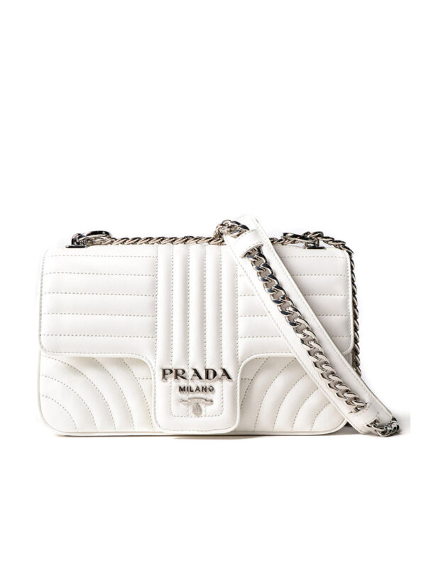 9b0fd39875d83c4b40e966f5be2619b3 Prada Diagramme 白色 中号包