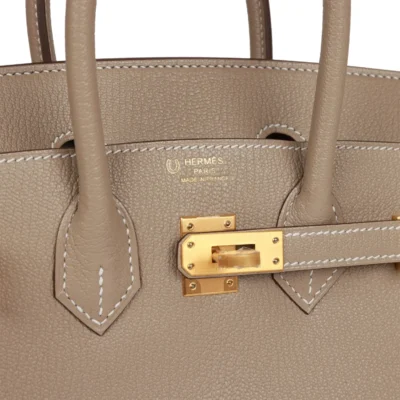 Hermès Special Order (HSS) Birkin 25 Gris Tourterelle Verso Chevre Brushed Gold Hardware