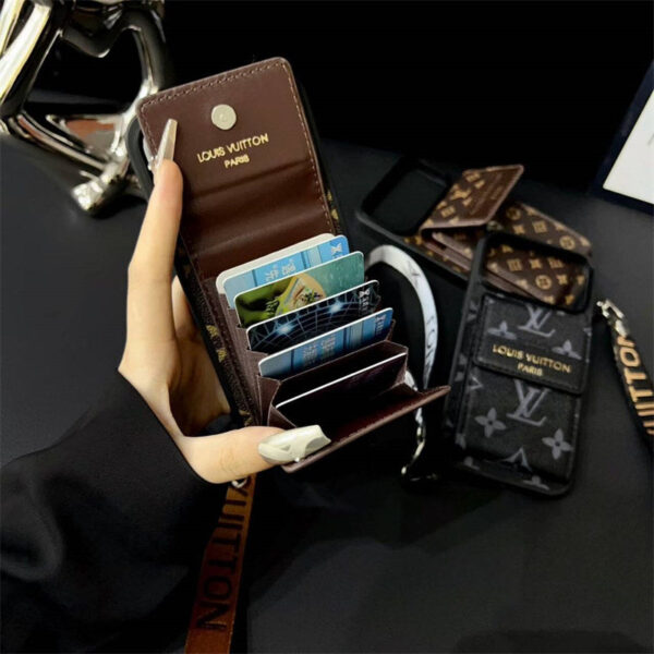 9b55c5d749543e315cb51cb7ac3ec2e0 LV luxury canvas leather case for iPhone with card holder