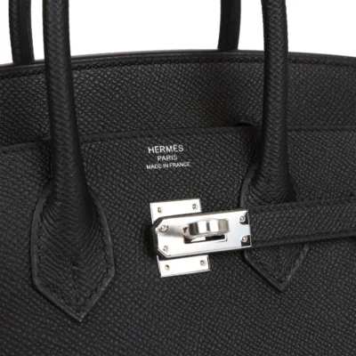 9b72f3bc886cafd7cb59e6cfc5f899dd حقيبة هيرميس Birkin Sellier 25 من جلد إبسوم باللون الأسود مع إكسسوارات معدنية من البلاديوم