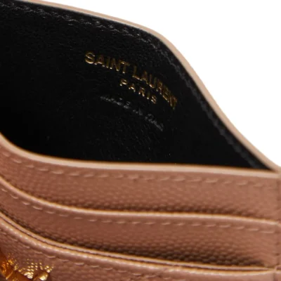 YSL Cassandre YSL Matelasse Card Case in Grain de Poudre Embossed Leather