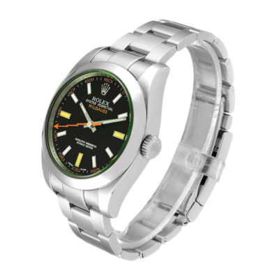 ساعة رولكس Milgauss m116400gv-0001 40MM مينا باللون الأسود بعلبة فضية