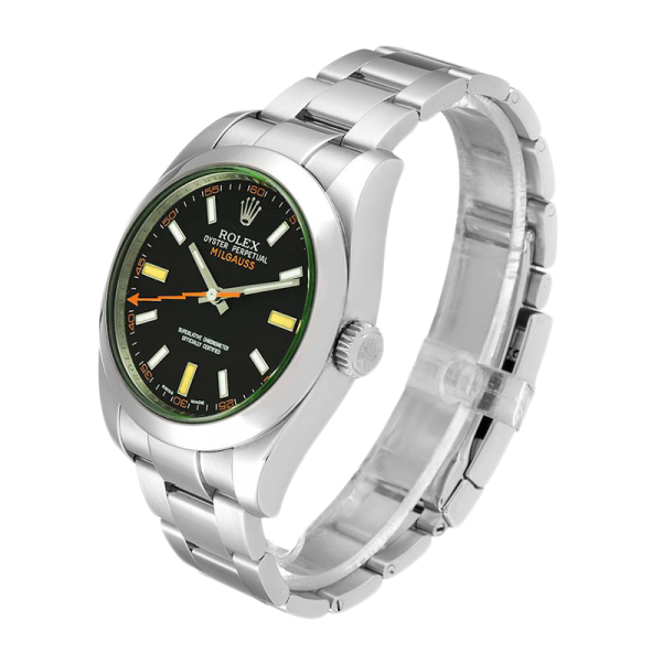 ساعة رولكس Milgauss m116400gv-0001 40MM مينا باللون الأسود بعلبة فضية