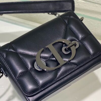Dior 30 Montaigne Box Bag With Handle Black
