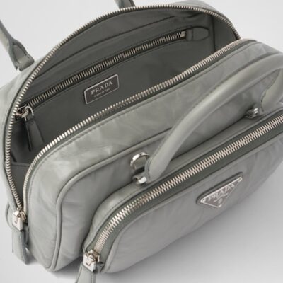 Prada Antique nappa leather multi-pocket top-handle bag - Slate Gray