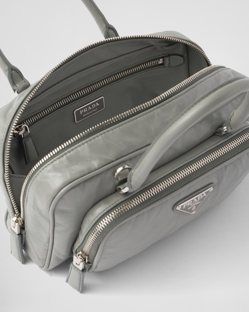 Prada Antique nappa leather multi-pocket top-handle bag - Slate Gray