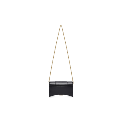 WOMEN'S HOURGLASS WALLET ON CHAIN BOX IN BLACK