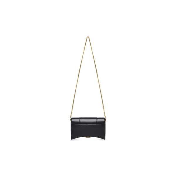 WOMEN'S HOURGLASS WALLET ON CHAIN BOX IN BLACK