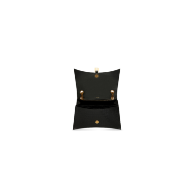 9d44d1e3dfe72211fcd878d7942c9049 WOMEN'S CRUSH LARGE CHAIN BAG CROCODILE EMBOSSED IN BLACK