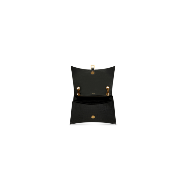 9d44d1e3dfe72211fcd878d7942c9049 WOMEN'S CRUSH LARGE CHAIN BAG CROCODILE EMBOSSED IN BLACK