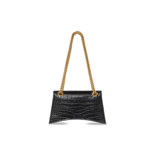 WOMEN'S CRUSH SMALL CHAIN BAG CROCODILE EMBOSSED IN BLACK