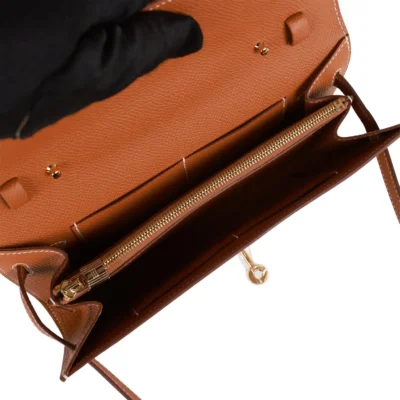 Hermès Kelly Wallet To Go Gold Epsom Gold Hardware