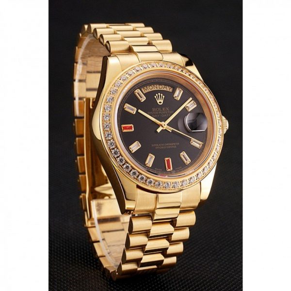 ساعة رجالية رولكس Daydate 1454101 مينا 36 MM باللون الأسود