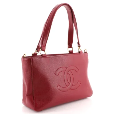 Vintage Timeless Convertible Tote Caviar Medium