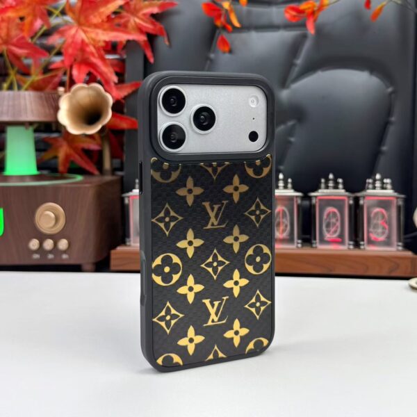 9e91feb5 Luxury Metallic Foil LV Monogram Phone Case for iPhone 12-18 Pro & Pro Max