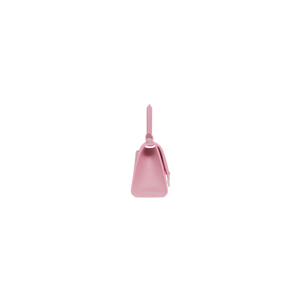 WOMEN'S HOURGLASS XS HANDBAG IN SPARKLING FABRIC IN PINK