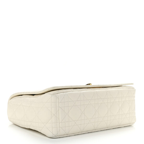 CHRISTIAN DIOR Lambskin Cannage Large Caro Bag Ivory