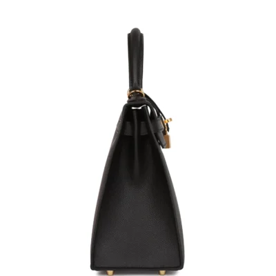 Hermès Kelly Sellier 28 Black Epsom Gold Hardware
