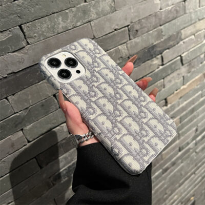 Luxury CD iPhone Case Classic Fabric Gray