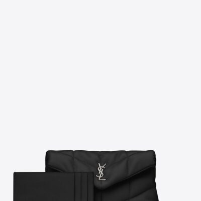 YSL Puffer Small Pouch in Quilted Lambskin