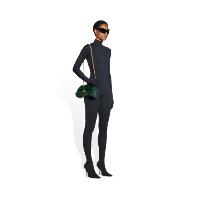 9fbc7ec1808a5dce29a4498d2124f04b WOMEN'S CRUSH SMALL CHAIN BAG CROCODILE EMBOSSED IN FOREST GREEN