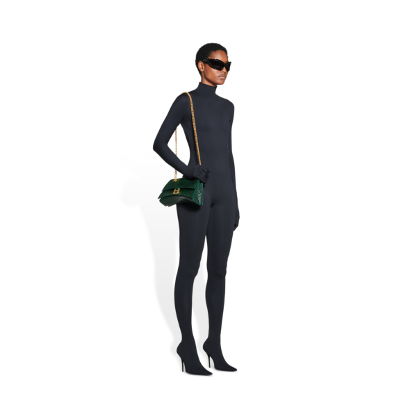 9fbc7ec1808a5dce29a4498d2124f04b WOMEN'S CRUSH SMALL CHAIN BAG CROCODILE EMBOSSED IN FOREST GREEN