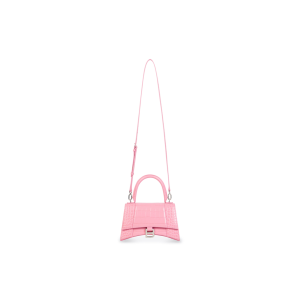 9fd100d43032017fcec6bb455ffb1589 WOMEN'S HOURGLASS SMALL HANDBAG CROCODILE EMBOSSED IN PINK