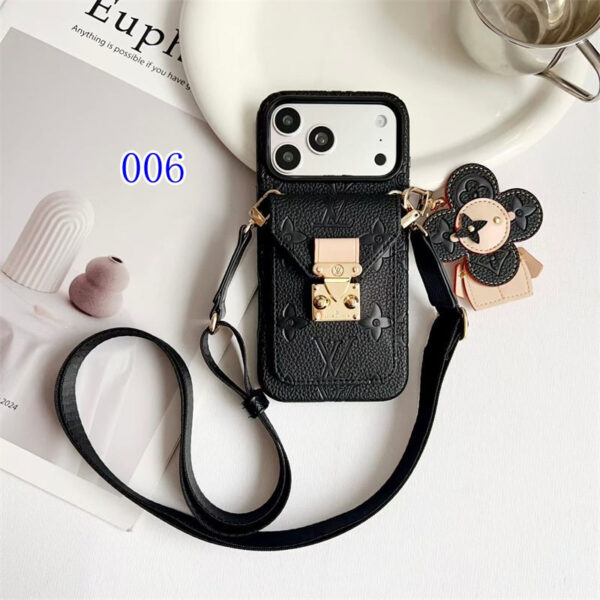 C09A9AE6496A57C5209BFA265861C7EC Luxury Monogram Crossbody iPhone Case with Detachable Wallet 13-18 Pro & Pro Max