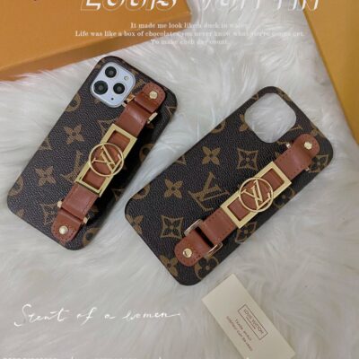Leather V Monogram iPhone Case With Holder