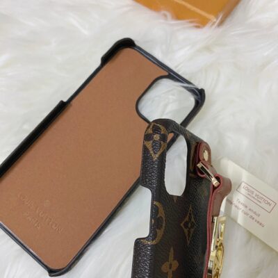 Leather V Monogram iPhone Case With Holder