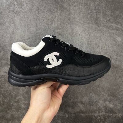 Chanel Trainer Sneakers in Mesh and Calfskin G38299