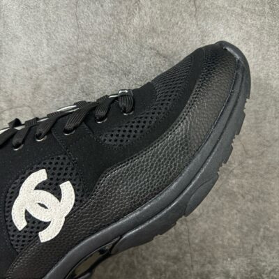 Chanel Trainer Sneakers in Mesh and Calfskin G38299