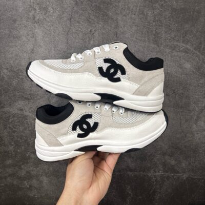 Chanel Trainer Sneakers in Mesh and Calfskin G38299
