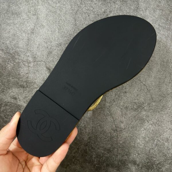 Chanel Thongs in Crackled Laminated Calfskin