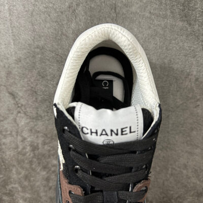 Chanel Trainer Sneakers in Mesh and Calfskin Brown G38299