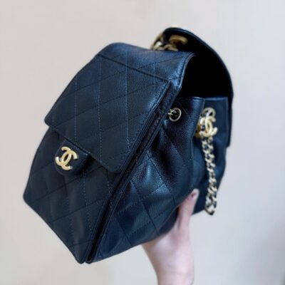 CC 25 HANDBAG IN BLACK 30 GRAINED CALFSKIN GOLD HARDWARE