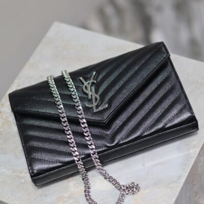 WOC 23 IN BLACK CAVIAR LAMBSKIN SILVER HARDWARE