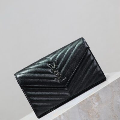 WOC 23 IN BLACK CAVIAR LAMBSKIN SILVER HARDWARE