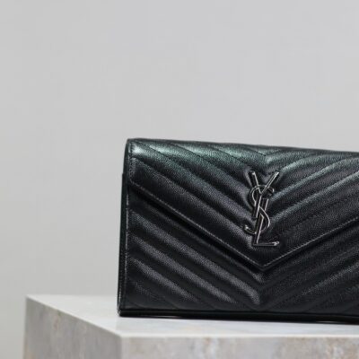 WOC 23 IN BLACK CAVIAR LAMBSKIN SILVER HARDWARE