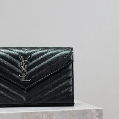 WOC 23 IN BLACK CAVIAR LAMBSKIN SILVER HARDWARE