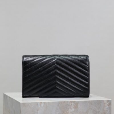 WOC 23 IN BLACK CAVIAR LAMBSKIN SILVER HARDWARE