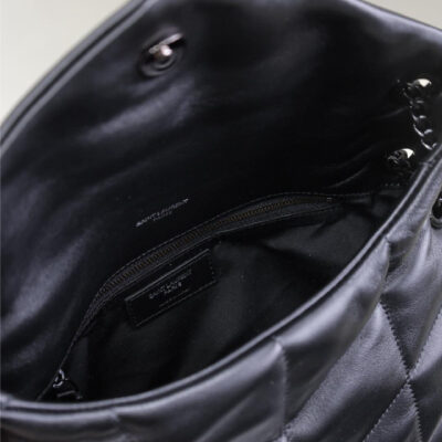 LOULOU PUFFER MEDIUM 29 IN ALL BLACK SHEEPSKIN BLACK HARDWARE