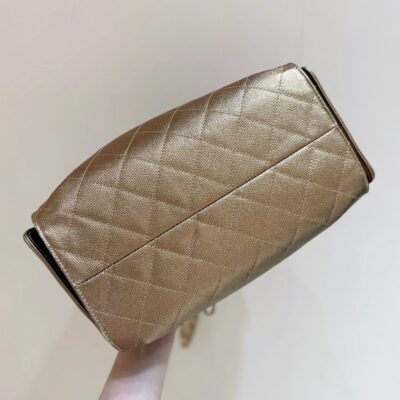 CHANEL 25 MEDIUM HANDBAG 30 IN GOLDEN BROWN CALFSKIN WITH GOLD HARDWARE