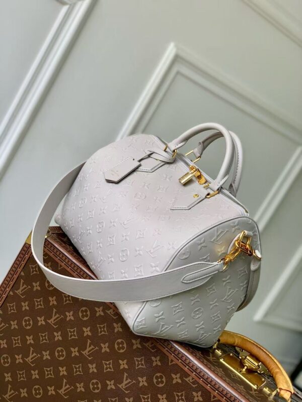 SPEEDY BANDOULIERE 30 IN GREY EMBOSSED CALFSKIN