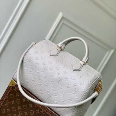 SPEEDY BANDOULIERE 30 IN GREY EMBOSSED CALFSKIN