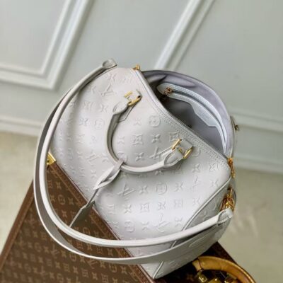 SPEEDY BANDOULIERE 30 IN GREY EMBOSSED CALFSKIN