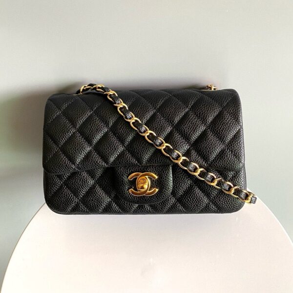 Image_20250816155323 MINI RECTANGLE FLAP BAG 20CM BLACK CAVIAR GOLD HARDWARE