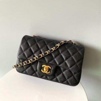 Image_20250816155327 MINI RECTANGLE FLAP BAG 20CM BLACK CAVIAR GOLD HARDWARE